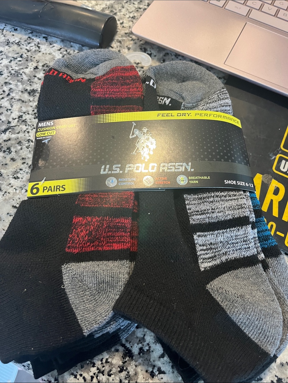 US Polo Assn. 6 pair socks